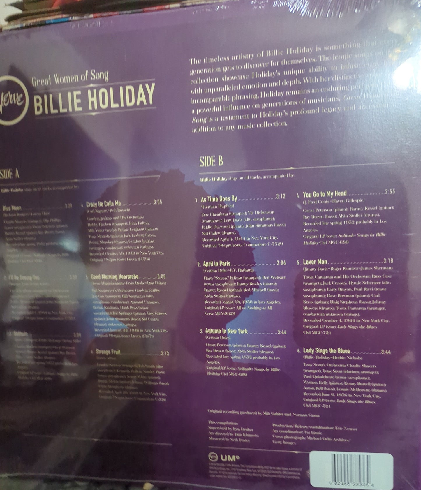 HOLIDAY, BILLIE / GREAT WOMEN OF SONG – NEON VIOLET VINYL