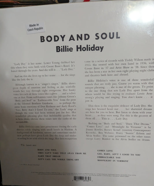 HOLIDAY, BILLIE / BODY AND SOUL – LP