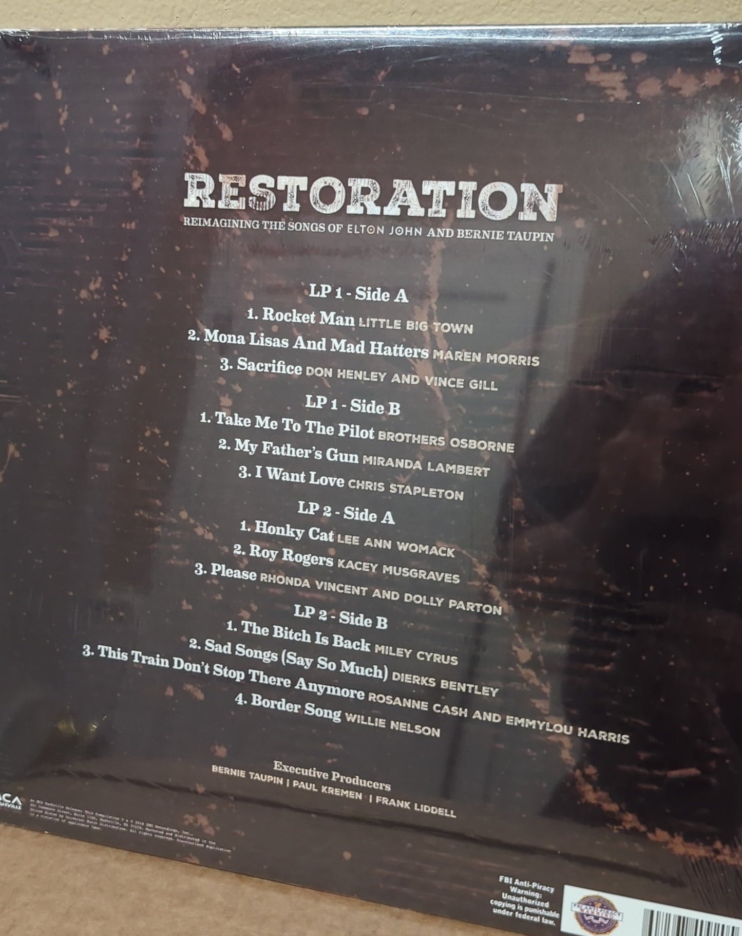 VARIOUS- RESTORATION: REIMAGINING THE SONGS OF ELTON JOHN AND BERNIE TAUPIN / DIERKS BENTLEY / EMMYLOU HARRIS / WILLIE NELSON / CHRIS STAPLETON / DOLLY PARTON – 2XLP